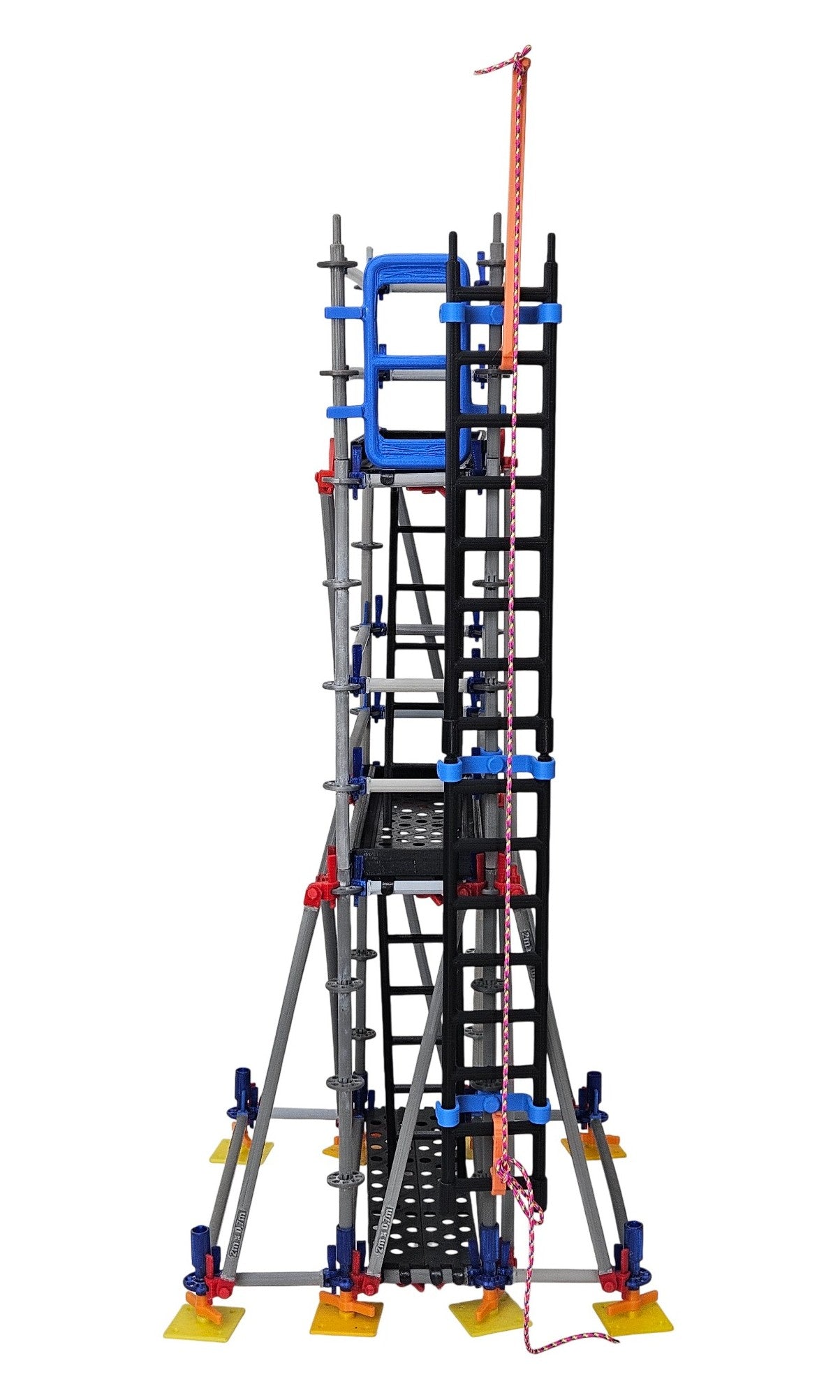 Small 3-Level Scaffolding Model with Side Reinforcements 