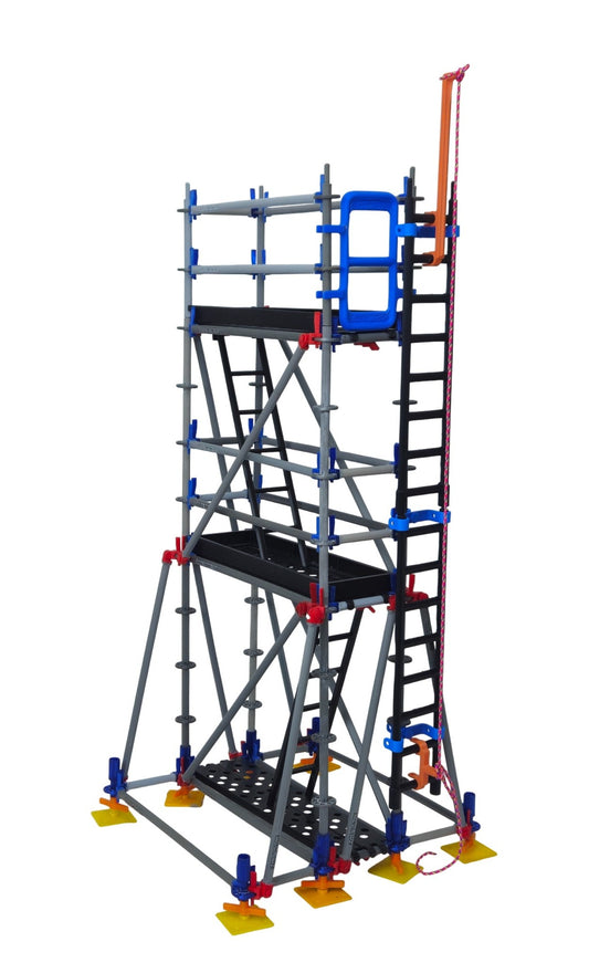 Small 3-Level Scaffolding Model with Side Reinforcements 