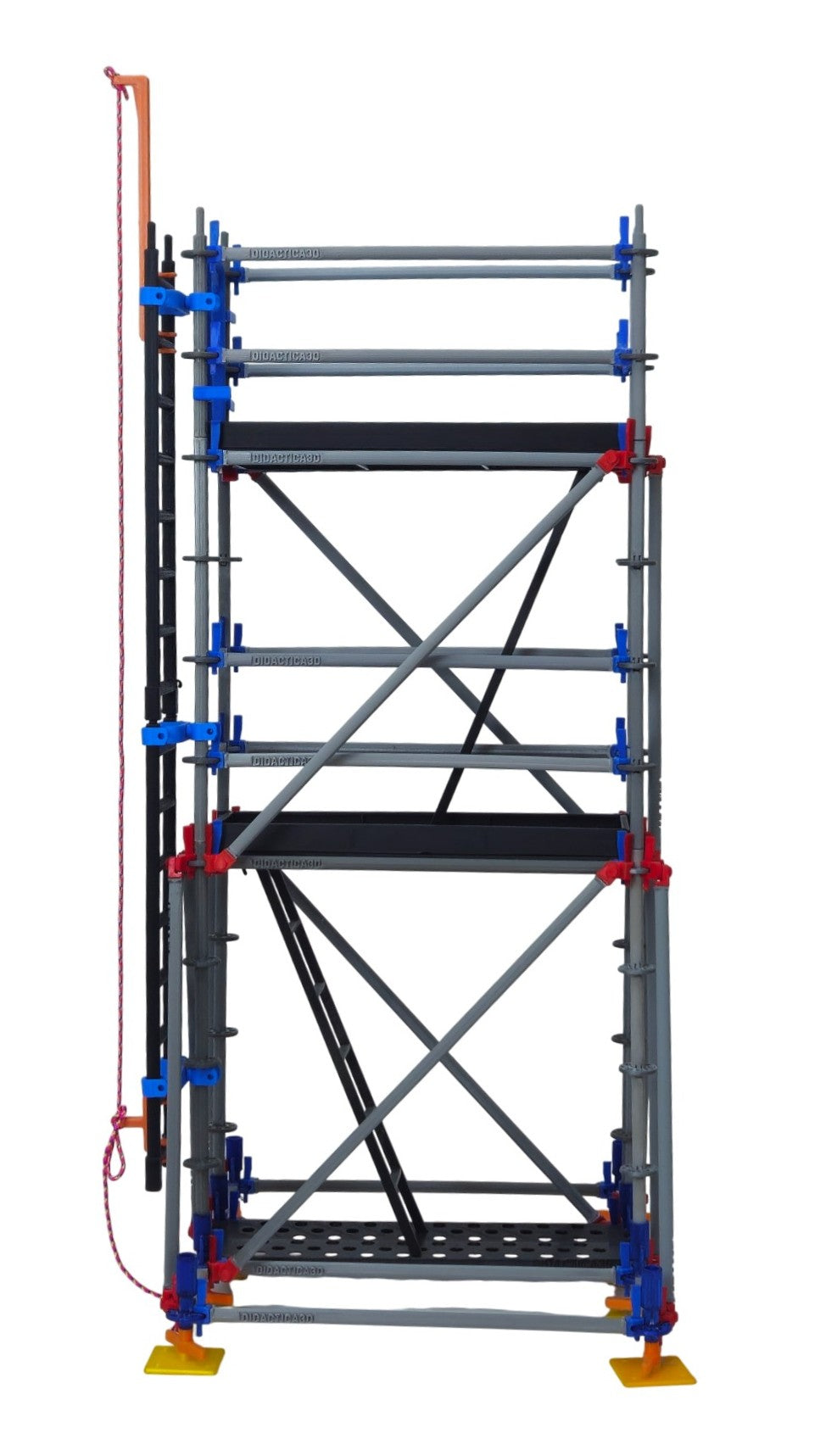 Small 3-Level Scaffolding Model with Side Reinforcements 